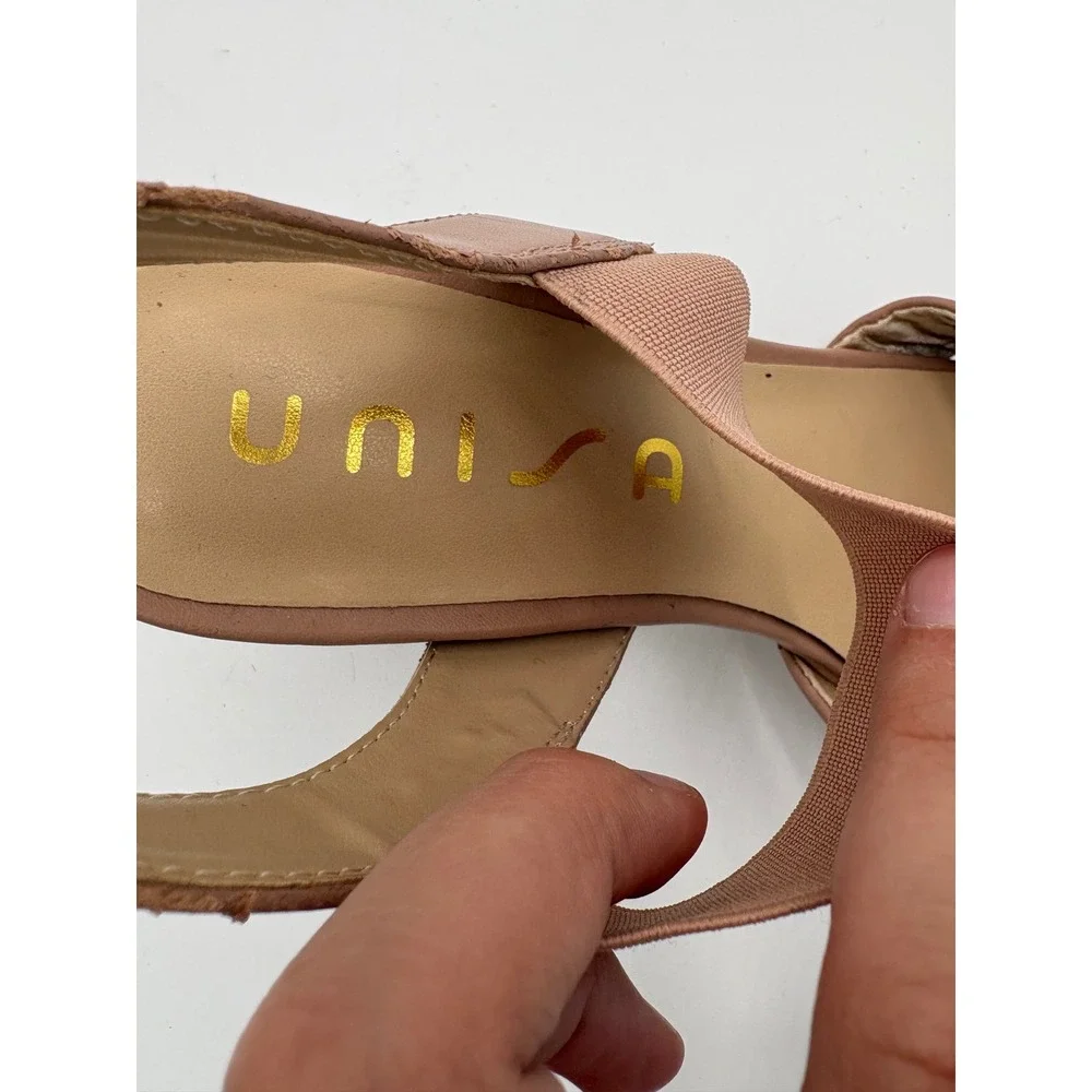 Unisa Unparli Blush Pink Mauve Block Heel Slingback Sandals Womens 7.5M